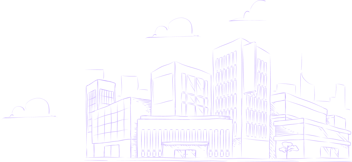 Urban skyline with modern office buildings